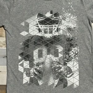 Graphic Tee with Geometric Football Player Design